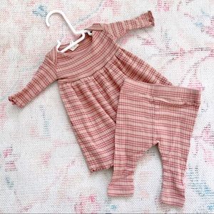 Kate Quinn Dress & Leggings Set in Rose Stripe Rib